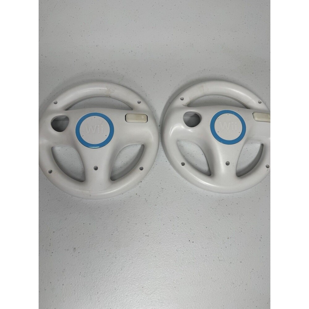 2x Two Genuine OEM Mario Kart Racing Steering Wheel Nintendo Wii Game USA D36